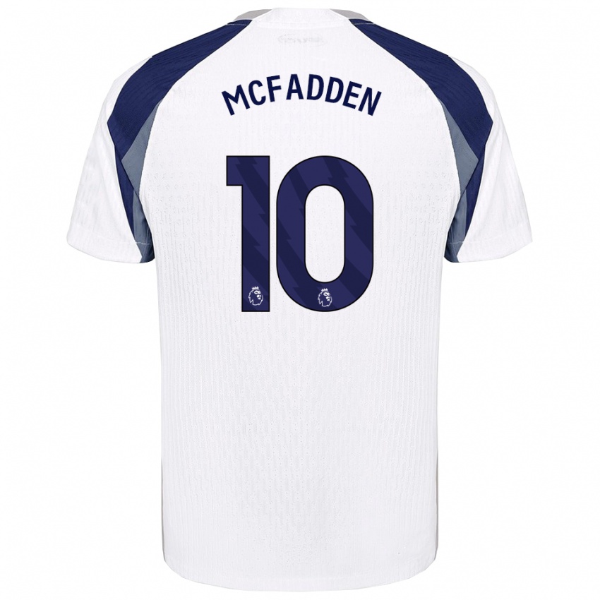 גברים מקס מקפאדן #10 לבן נייבי ג'רזי ביתית 2025/26 חולצה קצרה