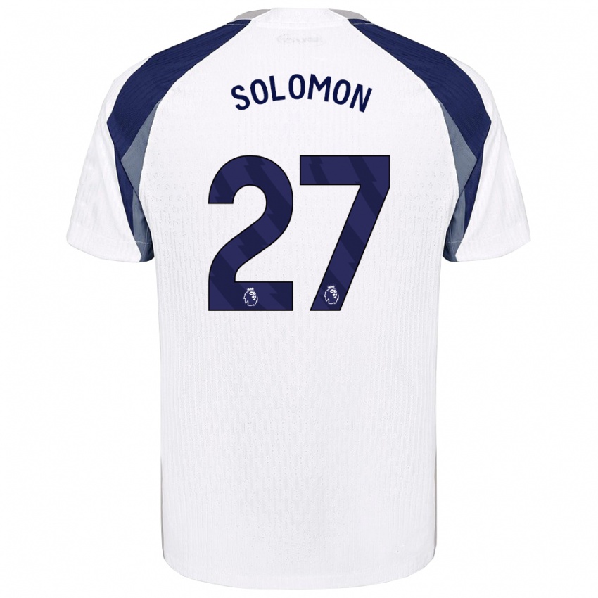גברים מנור סולומון #27 לבן נייבי ג'רזי ביתית 2025/26 חולצה קצרה