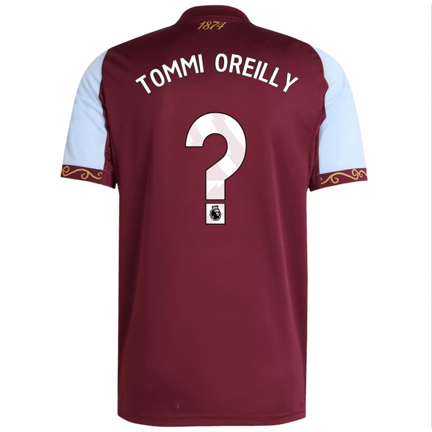 גברים טומי אוריילי #0 בורדו תכלת ג'רזי ביתית 2025/26 חולצה קצרה