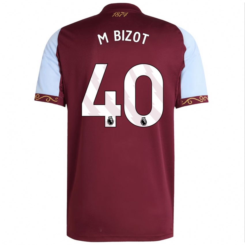 גברים מרקו ביזוט #40 בורדו תכלת ג'רזי ביתית 2025/26 חולצה קצרה