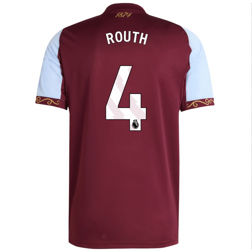 גברים Leon Routh #4 בורדו תכלת ג'רזי ביתית 2025/26 חולצה קצרה