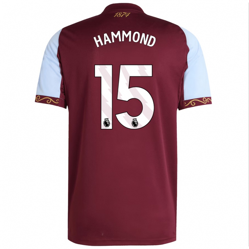 גברים Rio Hammond #15 בורדו תכלת ג'רזי ביתית 2025/26 חולצה קצרה