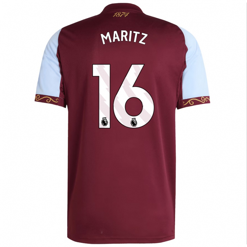 גברים נואל מאריץ #16 בורדו תכלת ג'רזי ביתית 2025/26 חולצה קצרה