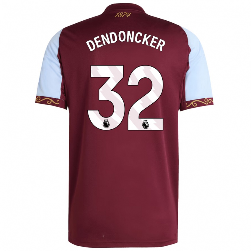 גברים ליאנדר דנדונקר #32 בורדו תכלת ג'רזי ביתית 2025/26 חולצה קצרה