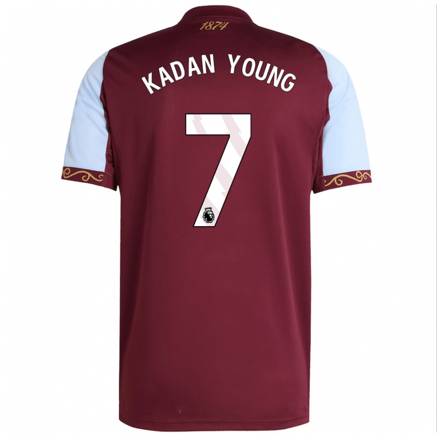 גברים Kadan Young #7 בורדו תכלת ג'רזי ביתית 2025/26 חולצה קצרה