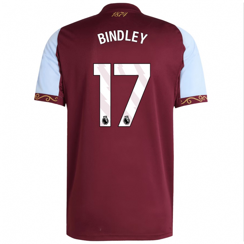 גברים Oliver Bindley #17 בורדו תכלת ג'רזי ביתית 2025/26 חולצה קצרה