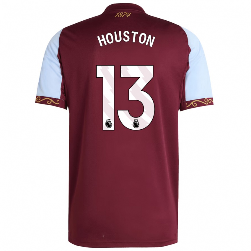 גברים Theo Houston #13 בורדו תכלת ג'רזי ביתית 2025/26 חולצה קצרה