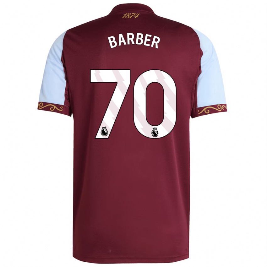 גברים ג'יידן ברבר #70 בורדו תכלת ג'רזי ביתית 2025/26 חולצה קצרה