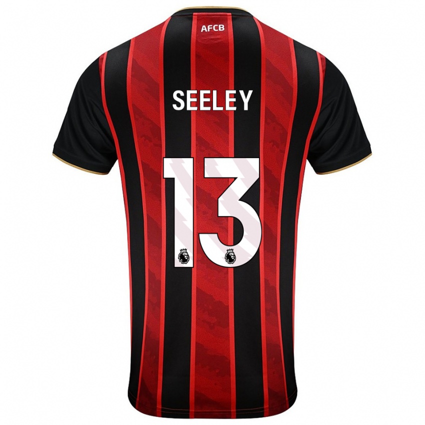 גברים Will Seeley #13 אדום שחור ג'רזי ביתית 2025/26 חולצה קצרה