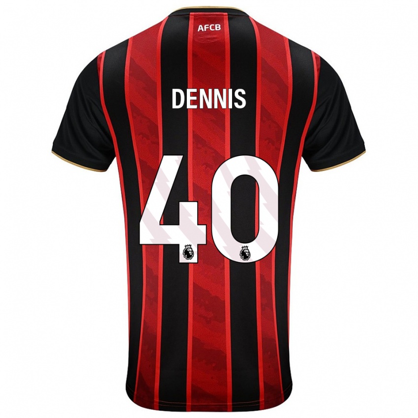 גברים ויל דניס #40 אדום שחור ג'רזי ביתית 2025/26 חולצה קצרה