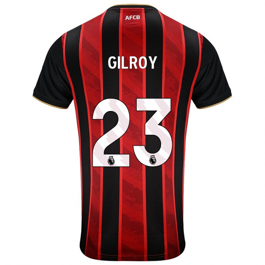 גברים Chloe Gilroy #23 אדום שחור ג'רזי ביתית 2025/26 חולצה קצרה