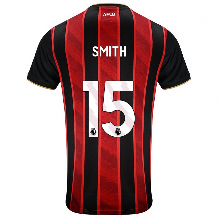 גברים Adam Smith #15 אדום שחור ג'רזי ביתית 2025/26 חולצה קצרה