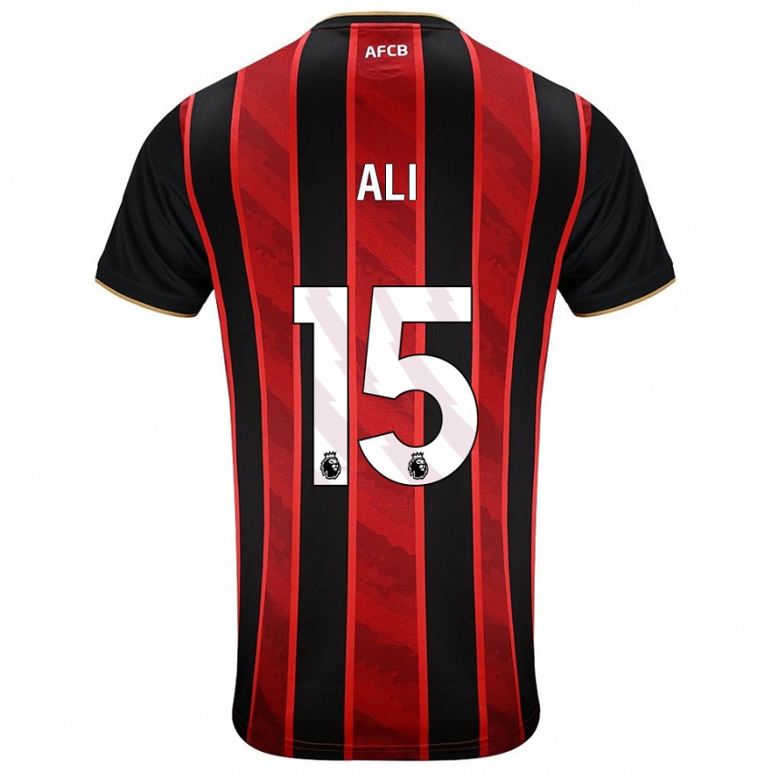 גברים Ameer Ali #15 אדום שחור ג'רזי ביתית 2025/26 חולצה קצרה