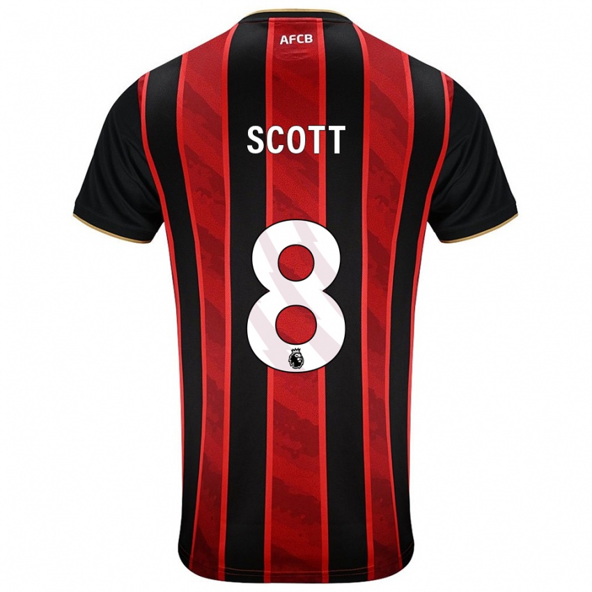 גברים Alex Scott #8 אדום שחור ג'רזי ביתית 2025/26 חולצה קצרה