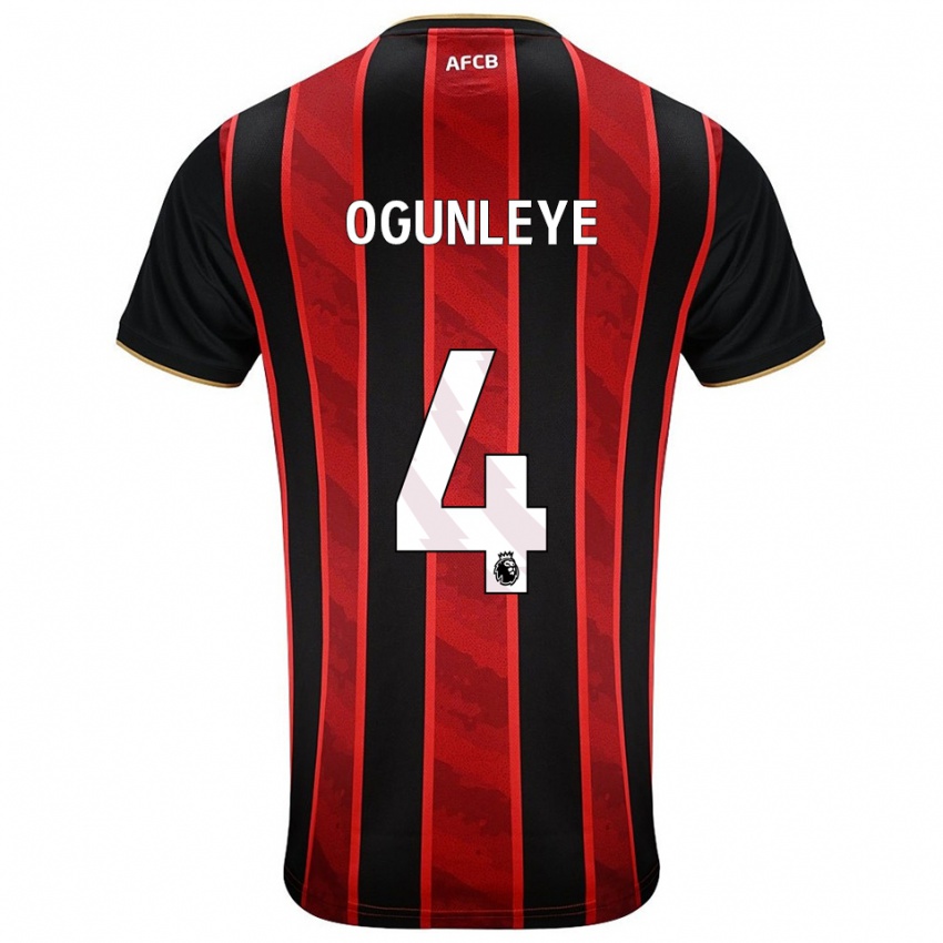 גברים Malachi Ogunleye #4 אדום שחור ג'רזי ביתית 2025/26 חולצה קצרה