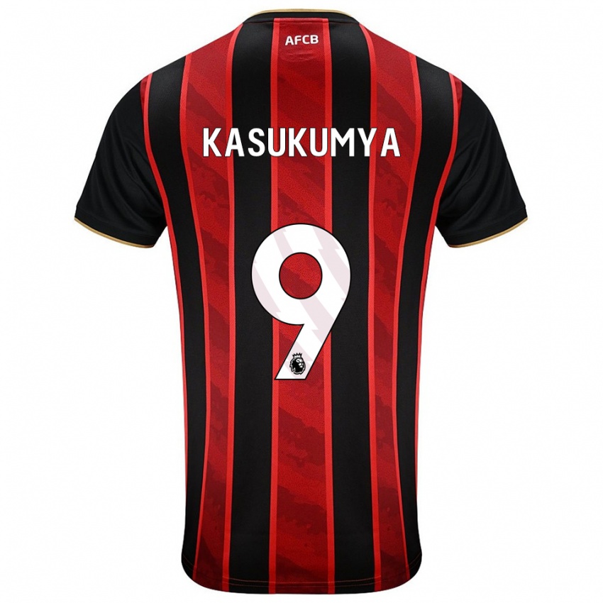 גברים Kashanga Kasukumya #9 אדום שחור ג'רזי ביתית 2025/26 חולצה קצרה