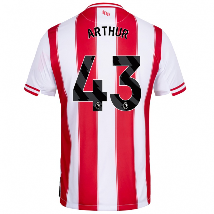 גברים Benjamin Arthur #43 אדום לבן ג'רזי ביתית 2025/26 חולצה קצרה
