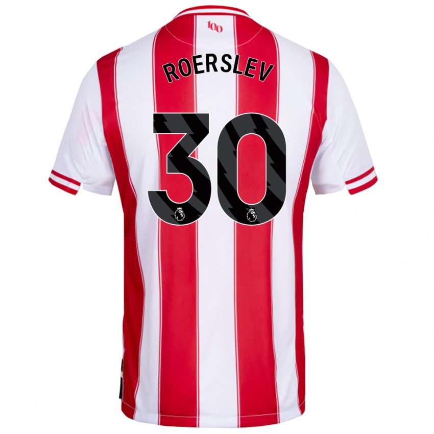 גברים מאדס רוארסלב #30 אדום לבן ג'רזי ביתית 2025/26 חולצה קצרה