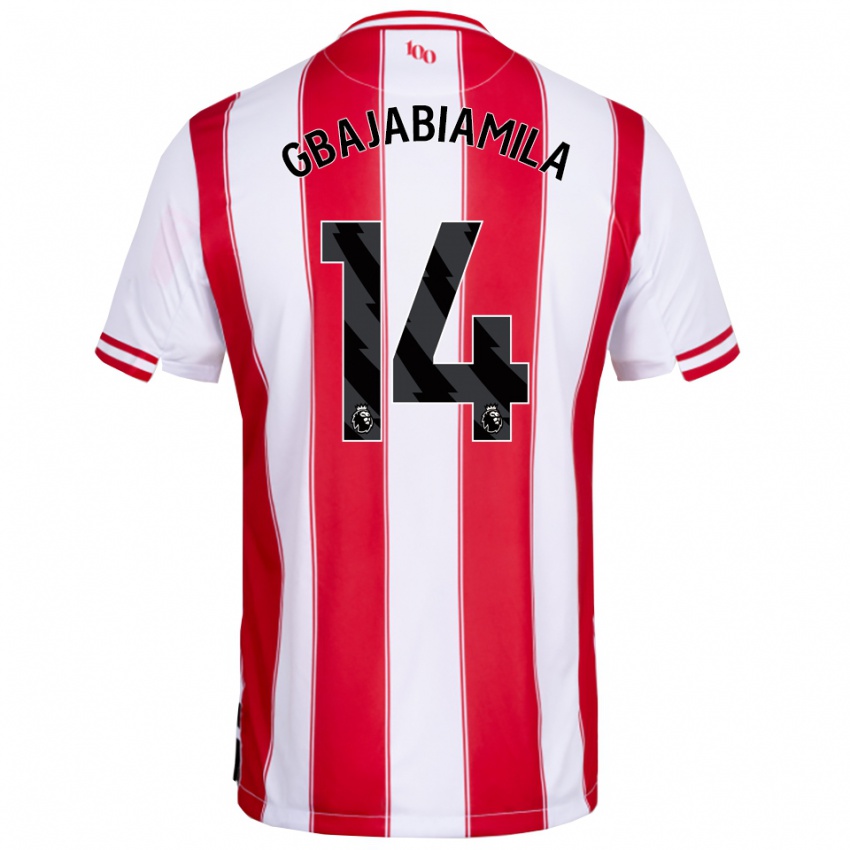 גברים Habeebat Gbajabiamila #14 אדום לבן ג'רזי ביתית 2025/26 חולצה קצרה
