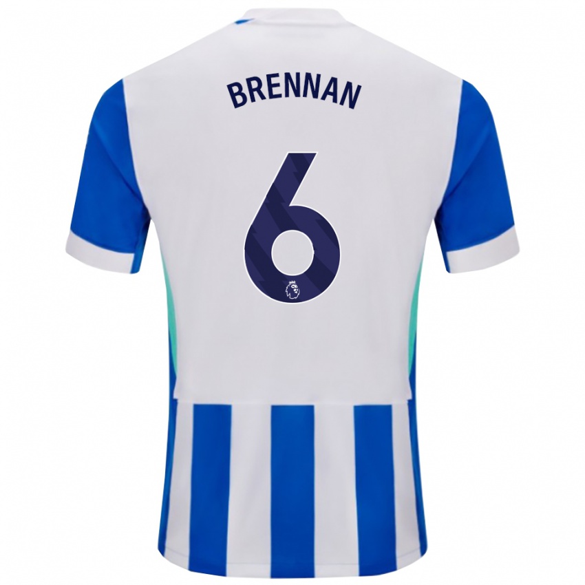 גברים Zach Brennan #6 כחול לבן ג'רזי ביתית 2025/26 חולצה קצרה