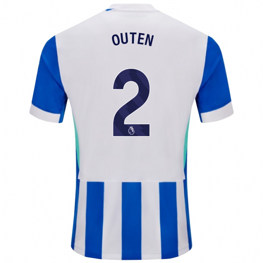 גברים Theo Outen #2 כחול לבן ג'רזי ביתית 2025/26 חולצה קצרה