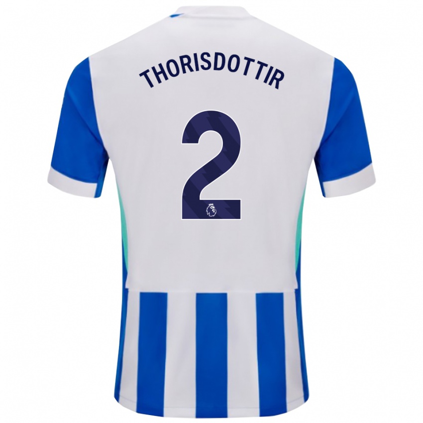 גברים מריה טוריסדוטיר #2 כחול לבן ג'רזי ביתית 2025/26 חולצה קצרה