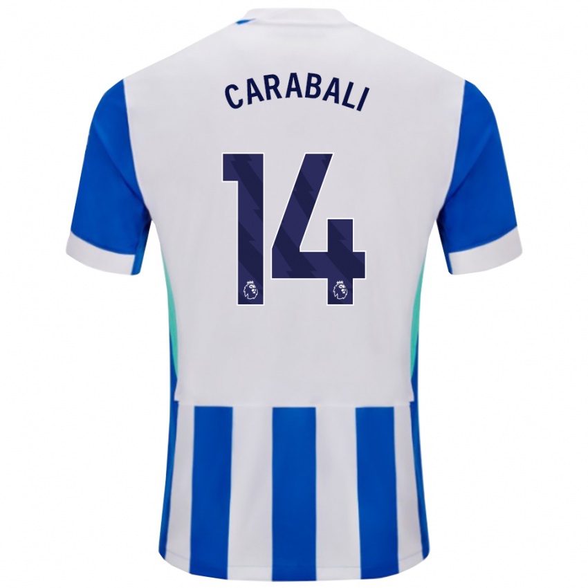 גברים ג'ורלין קרבאלי #14 כחול לבן ג'רזי ביתית 2025/26 חולצה קצרה