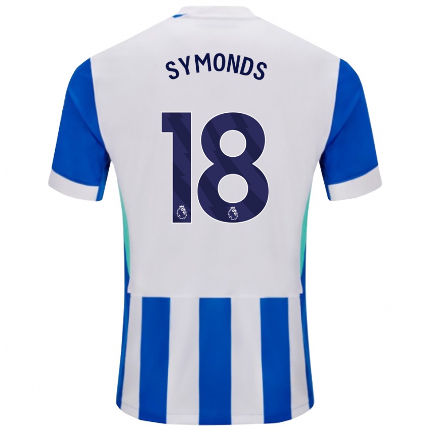 גברים מייסי סימונדס #18 כחול לבן ג'רזי ביתית 2025/26 חולצה קצרה