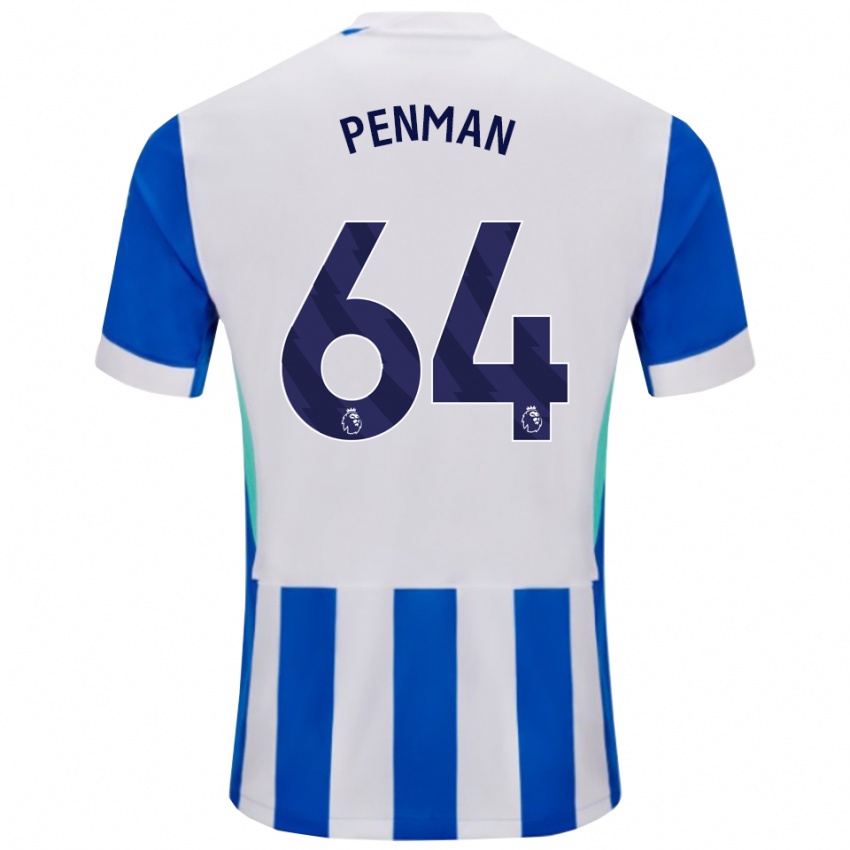 גברים צ׳ארלי פנמן #64 כחול לבן ג'רזי ביתית 2025/26 חולצה קצרה