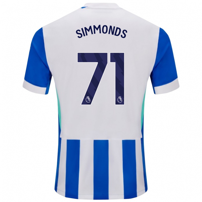 גברים Freddie Simmonds #71 כחול לבן ג'רזי ביתית 2025/26 חולצה קצרה