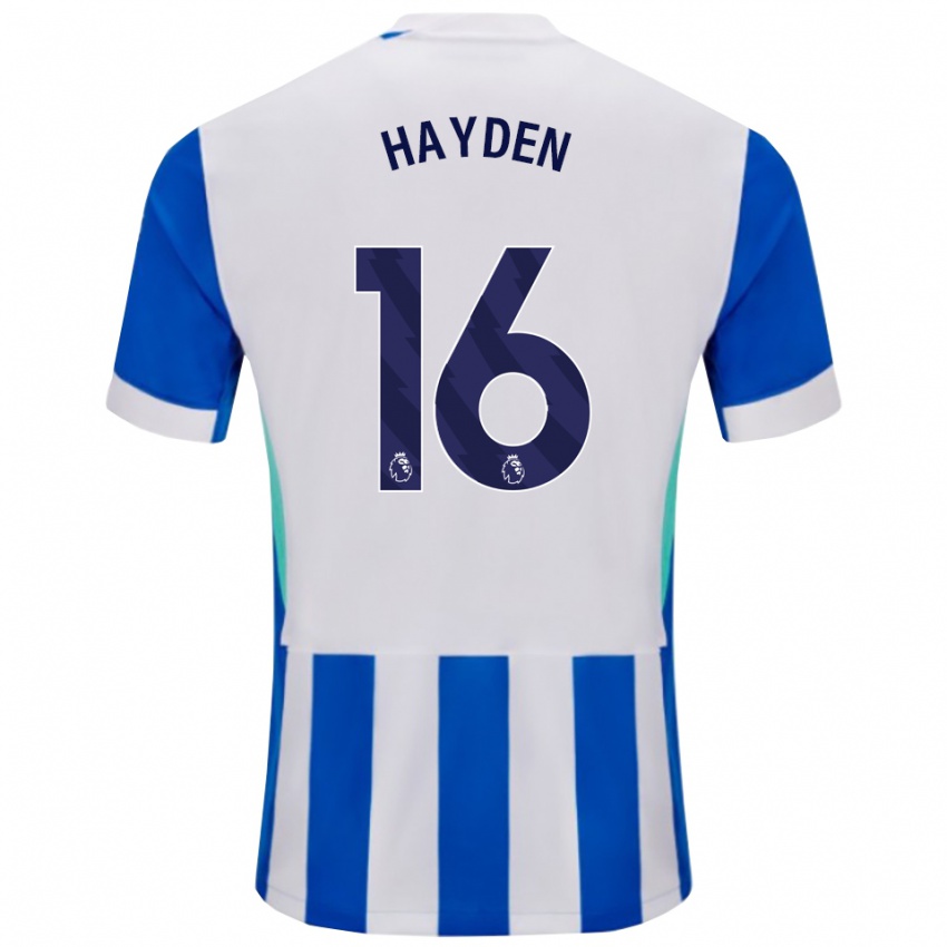 גברים מתיו היידן #16 כחול לבן ג'רזי ביתית 2025/26 חולצה קצרה