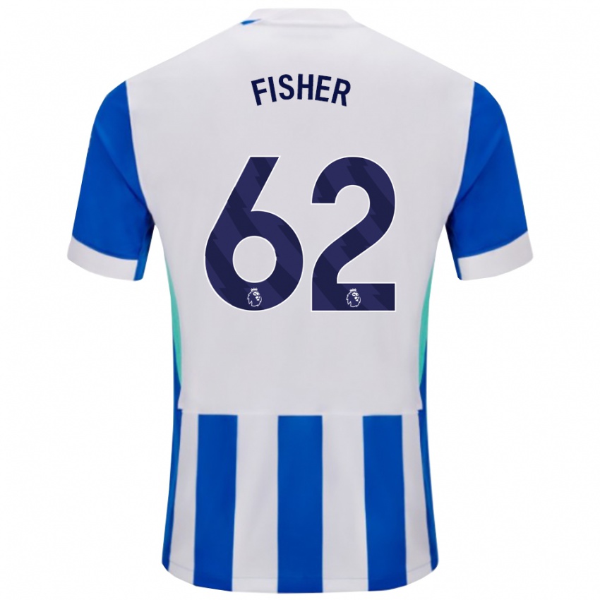 גברים Hugo Fisher #62 כחול לבן ג'רזי ביתית 2025/26 חולצה קצרה