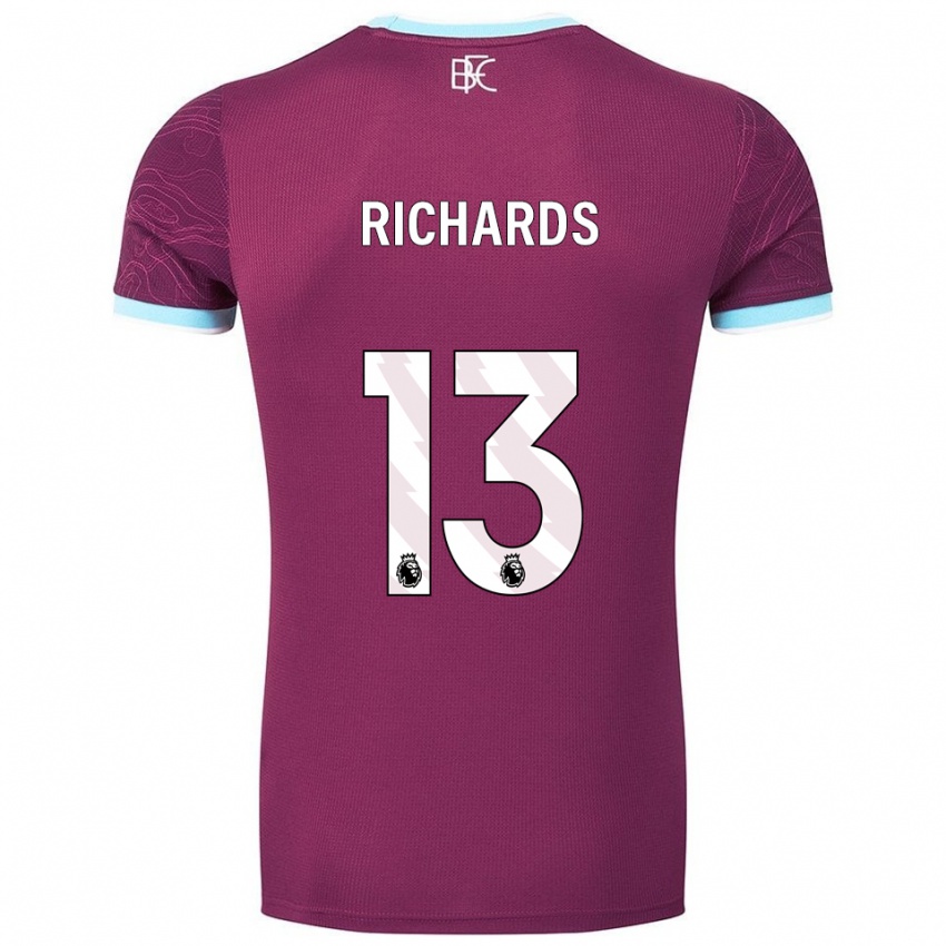 גברים Jade Richards #13 בורדו תכלת ג'רזי ביתית 2025/26 חולצה קצרה