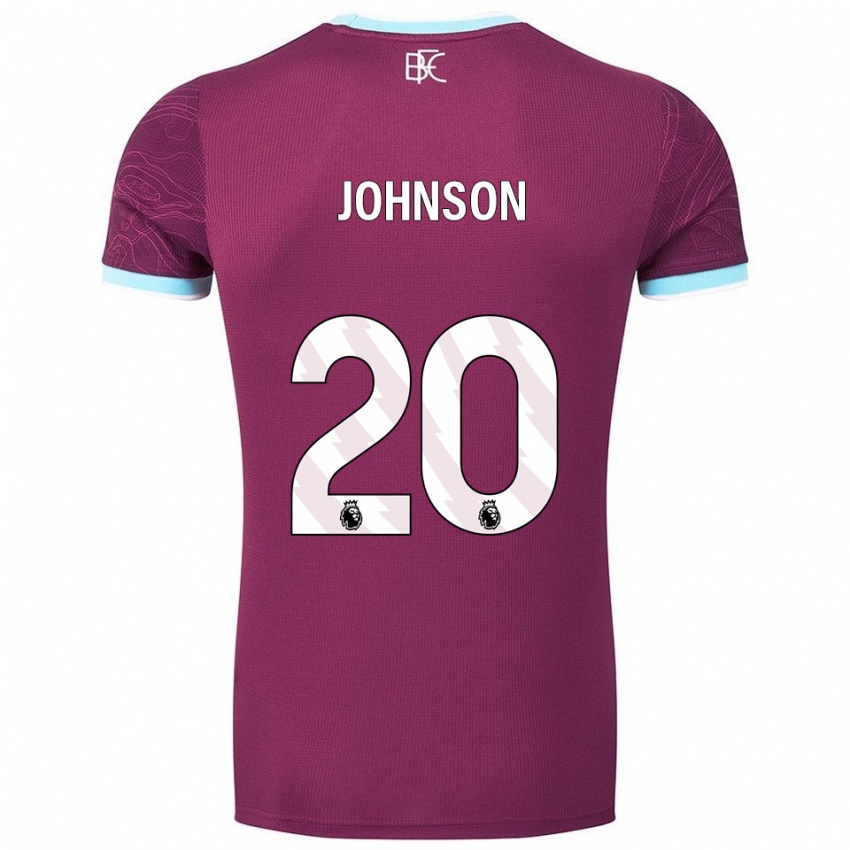 גברים Zach Johnson #20 בורדו תכלת ג'רזי ביתית 2025/26 חולצה קצרה
