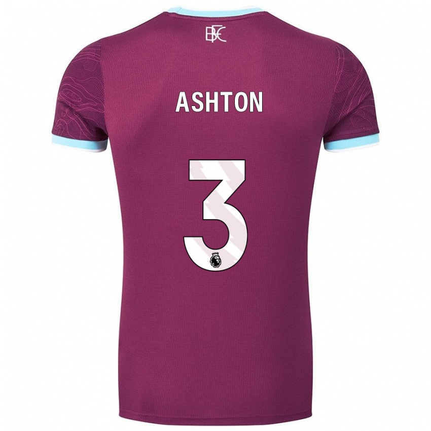 גברים Joe Ashton #3 בורדו תכלת ג'רזי ביתית 2025/26 חולצה קצרה