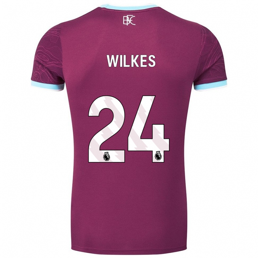 גברים Tilly Wilkes #24 בורדו תכלת ג'רזי ביתית 2025/26 חולצה קצרה