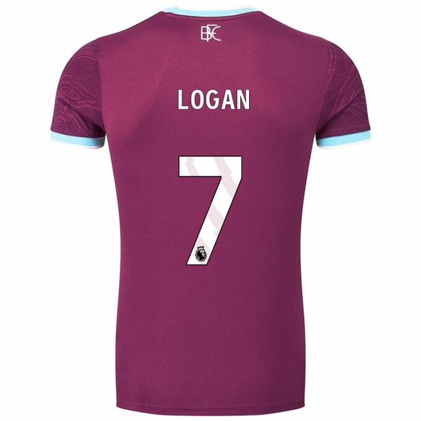 גברים היידי לוגן #7 בורדו תכלת ג'רזי ביתית 2025/26 חולצה קצרה