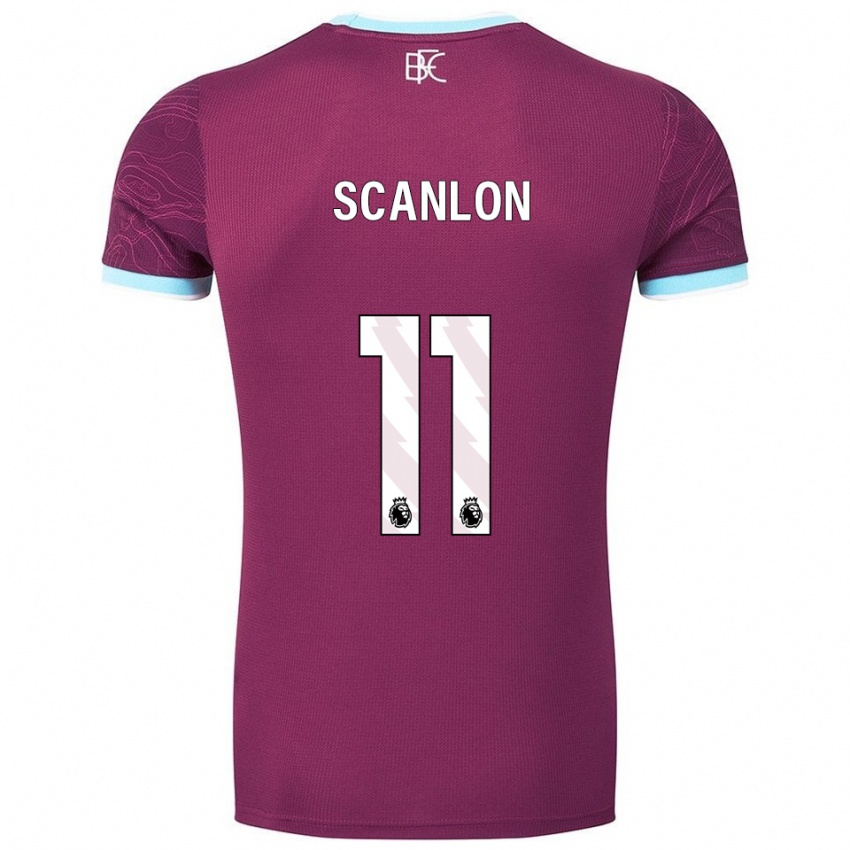 גברים Luca Scanlon #11 בורדו תכלת ג'רזי ביתית 2025/26 חולצה קצרה
