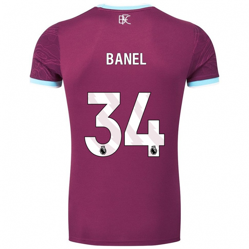 גברים Jaydon Banel #34 בורדו תכלת ג'רזי ביתית 2025/26 חולצה קצרה