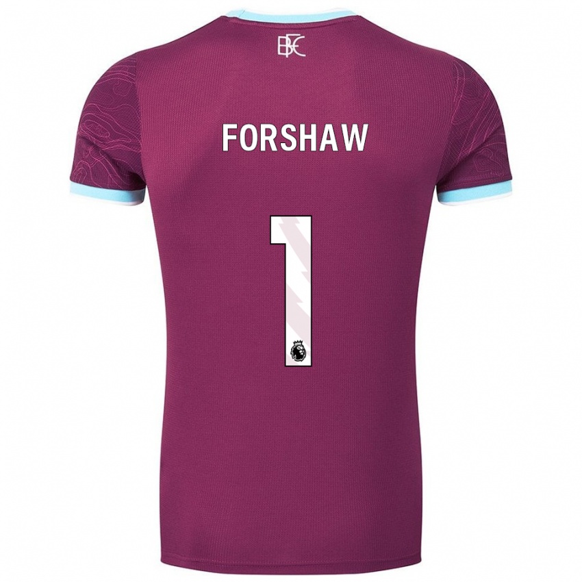 גברים Lewis Forshaw #1 בורדו תכלת ג'רזי ביתית 2025/26 חולצה קצרה