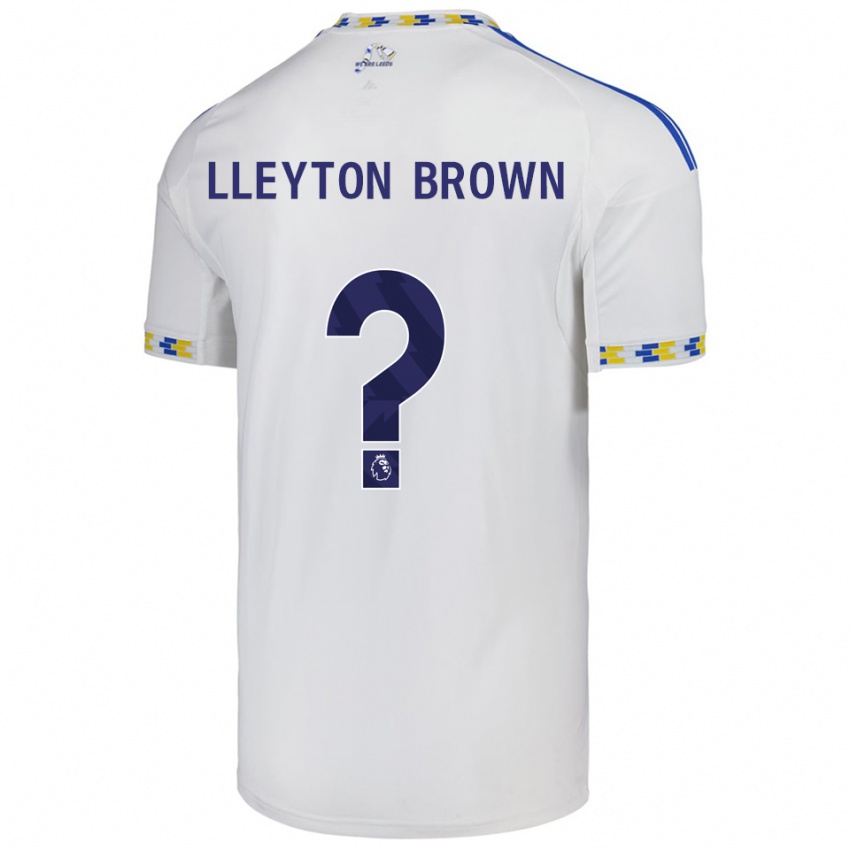גברים לייטון בראון #0 לבן כחול ג'רזי ביתית 2025/26 חולצה קצרה