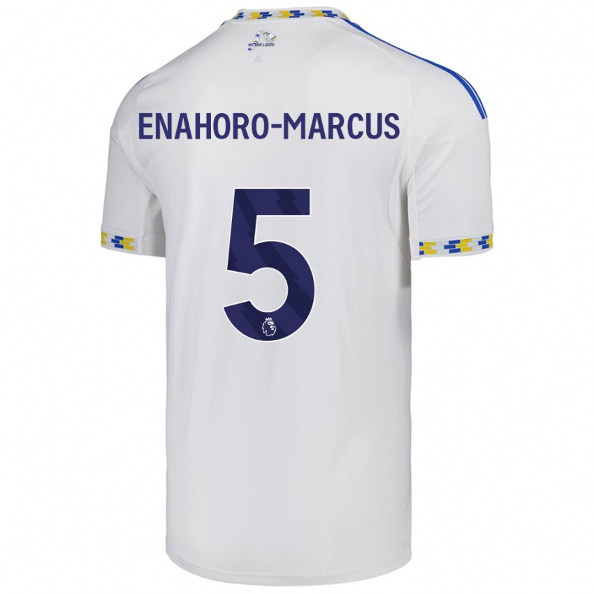 גברים לואיס אנאהורו-מרקוס #5 לבן כחול ג'רזי ביתית 2025/26 חולצה קצרה