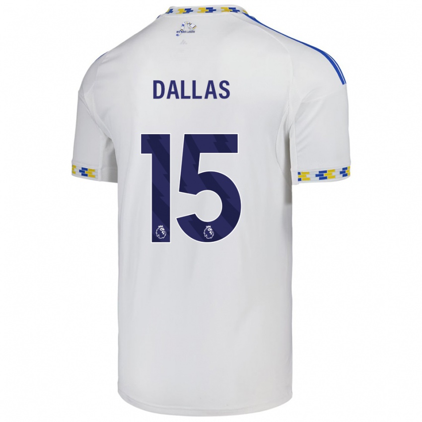 גברים סטיוארט דאלאס #15 לבן כחול ג'רזי ביתית 2025/26 חולצה קצרה
