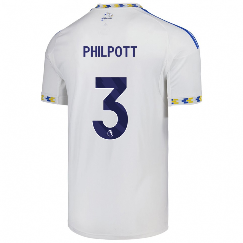 גברים Louie Philpott #3 לבן כחול ג'רזי ביתית 2025/26 חולצה קצרה