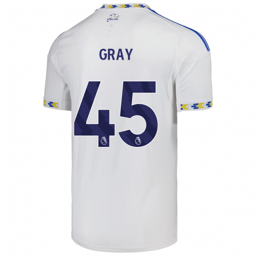 גברים הארי גריי #45 לבן כחול ג'רזי ביתית 2025/26 חולצה קצרה