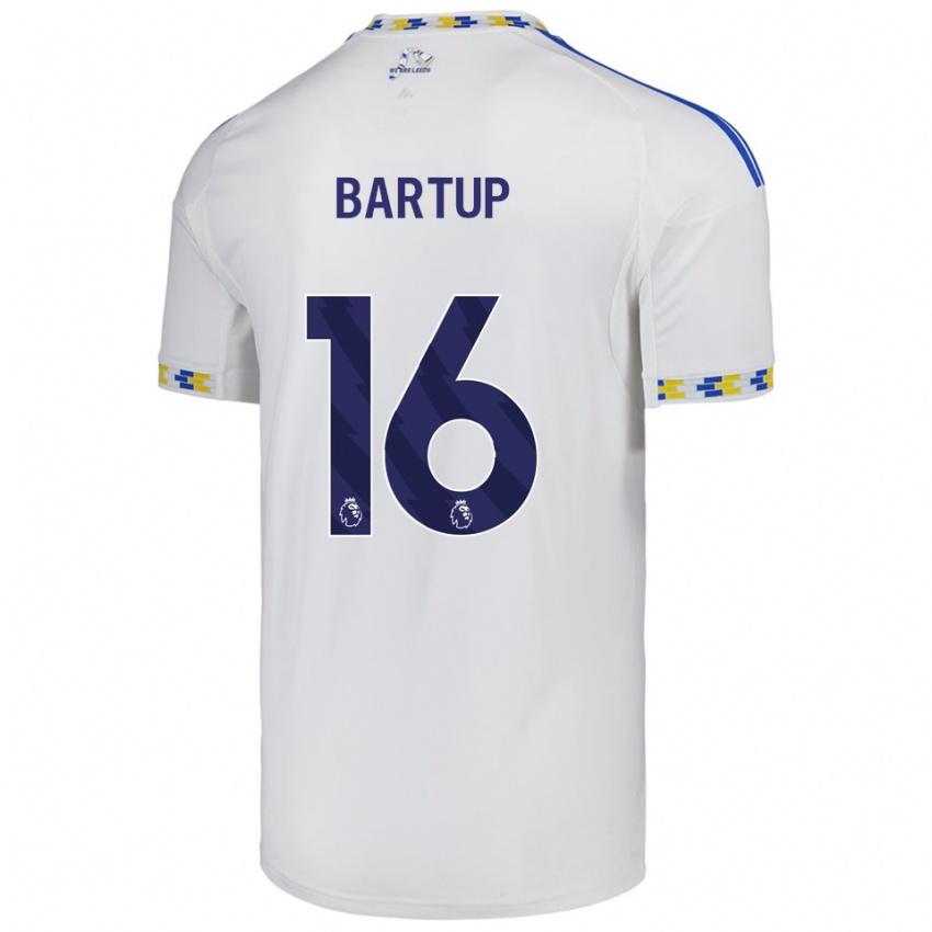 גברים Laura Bartup #16 לבן כחול ג'רזי ביתית 2025/26 חולצה קצרה