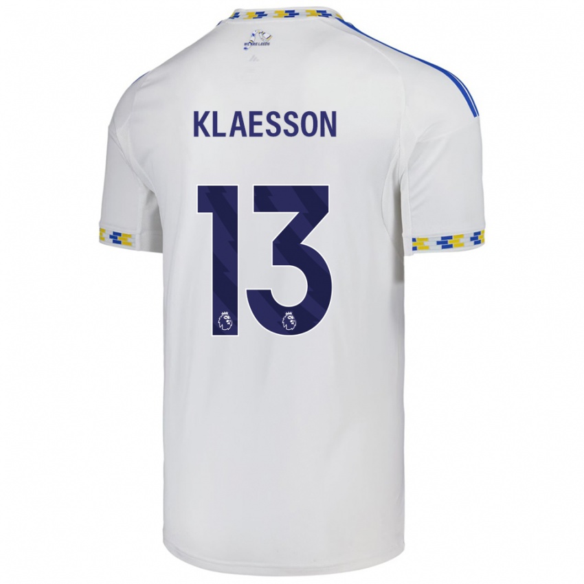 גברים כריסטופר קלאסון #13 לבן כחול ג'רזי ביתית 2025/26 חולצה קצרה