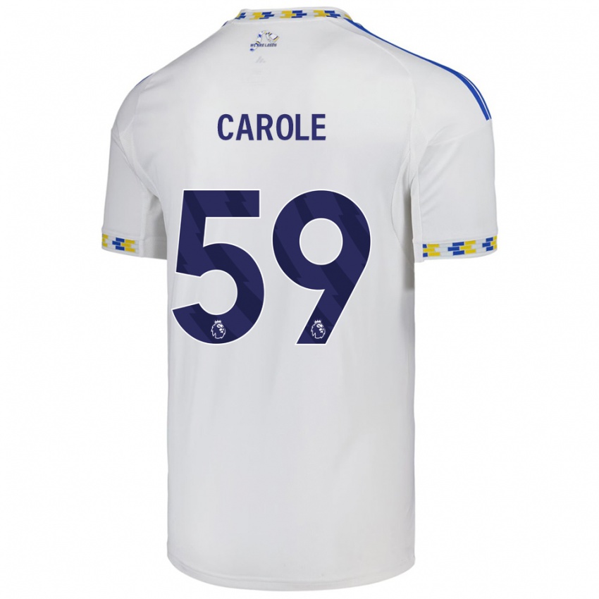 גברים Keenan Carole #59 לבן כחול ג'רזי ביתית 2025/26 חולצה קצרה