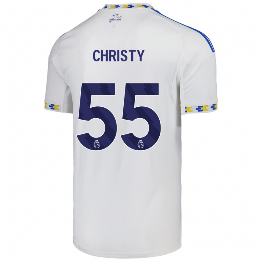 גברים Harry Christy #55 לבן כחול ג'רזי ביתית 2025/26 חולצה קצרה