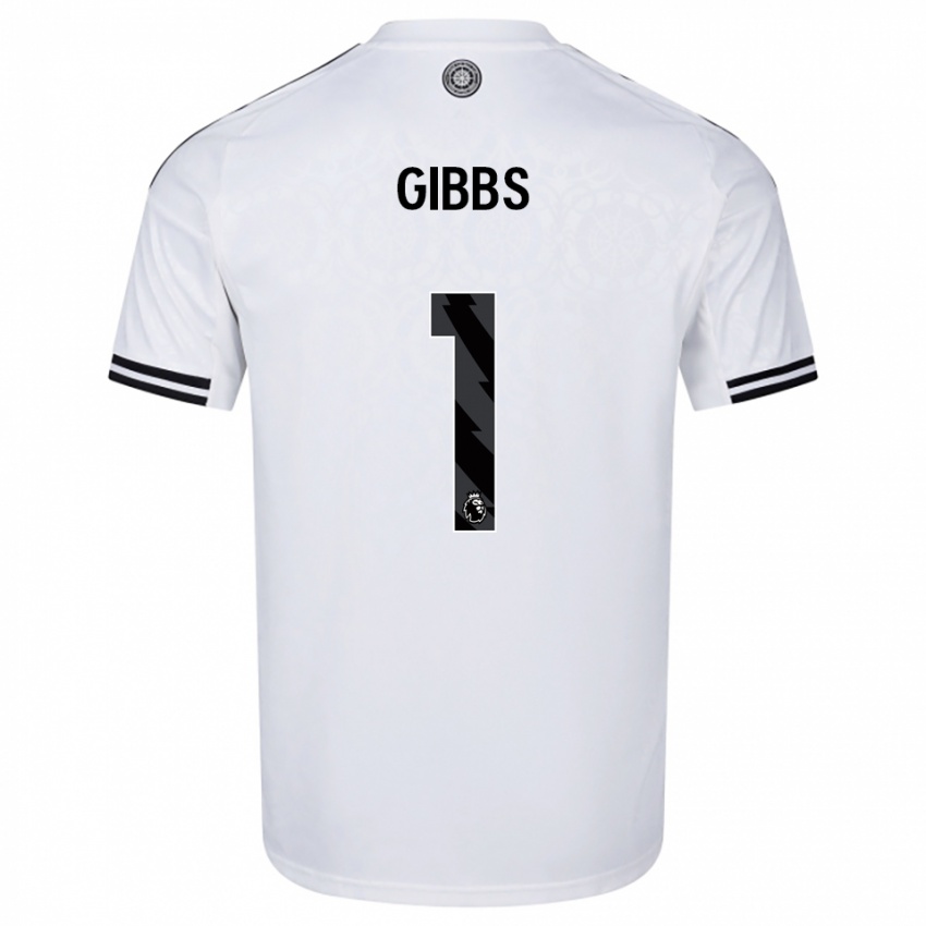 גברים Frankie Gibbs #1 לבן שחור ג'רזי ביתית 2025/26 חולצה קצרה